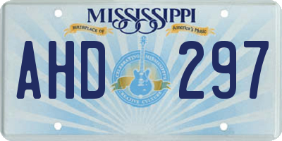MS license plate AHD297