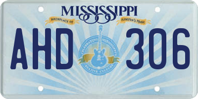 MS license plate AHD306