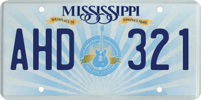 MS license plate AHD321