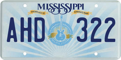 MS license plate AHD322