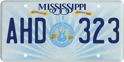 MS license plate AHD323
