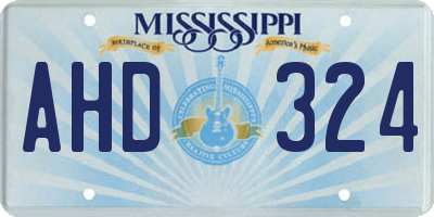 MS license plate AHD324