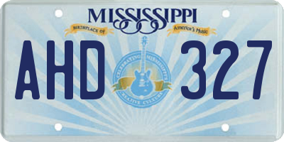 MS license plate AHD327