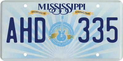 MS license plate AHD335