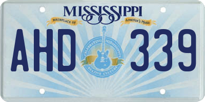 MS license plate AHD339