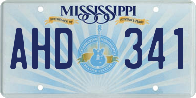 MS license plate AHD341