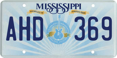 MS license plate AHD369