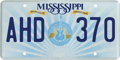 MS license plate AHD370
