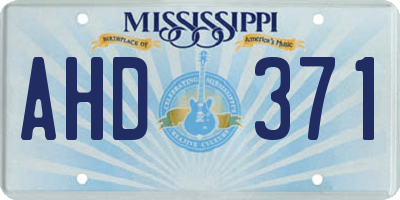 MS license plate AHD371