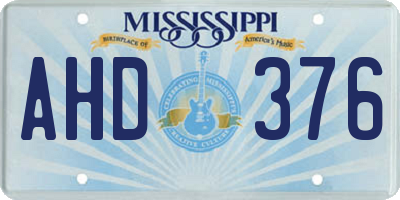 MS license plate AHD376