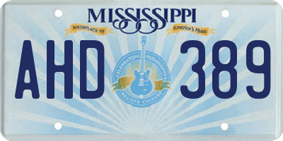 MS license plate AHD389