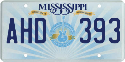 MS license plate AHD393