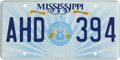 MS license plate AHD394