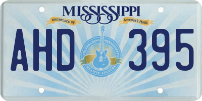 MS license plate AHD395