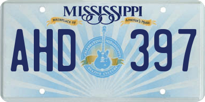 MS license plate AHD397