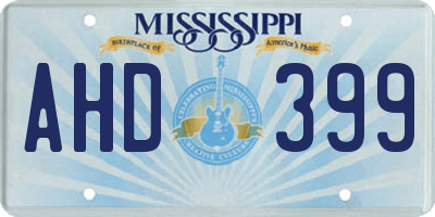 MS license plate AHD399