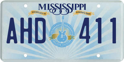 MS license plate AHD411