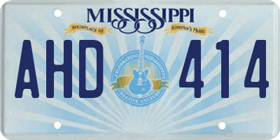 MS license plate AHD414