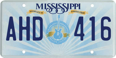 MS license plate AHD416