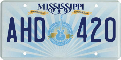 MS license plate AHD420