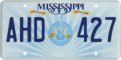 MS license plate AHD427