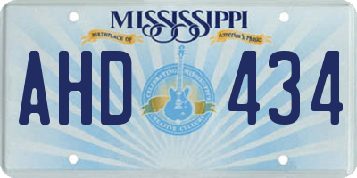 MS license plate AHD434
