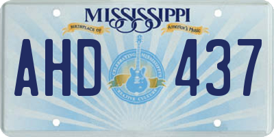 MS license plate AHD437