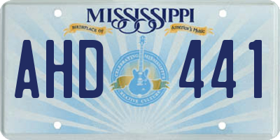 MS license plate AHD441