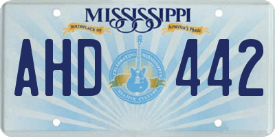MS license plate AHD442