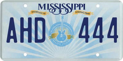 MS license plate AHD444