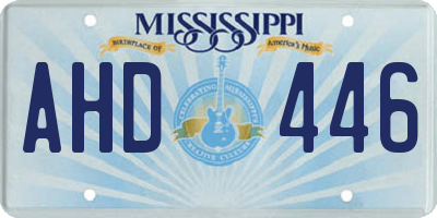 MS license plate AHD446