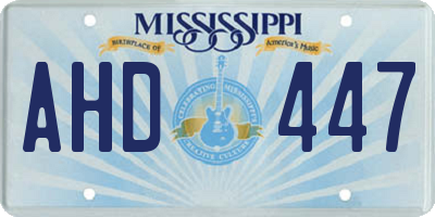 MS license plate AHD447