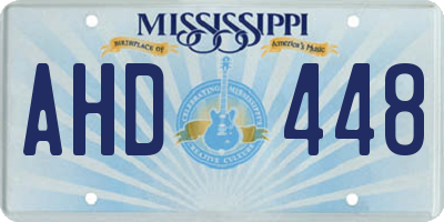 MS license plate AHD448