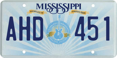MS license plate AHD451