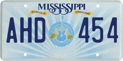 MS license plate AHD454