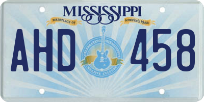 MS license plate AHD458