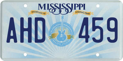 MS license plate AHD459