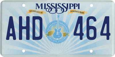MS license plate AHD464