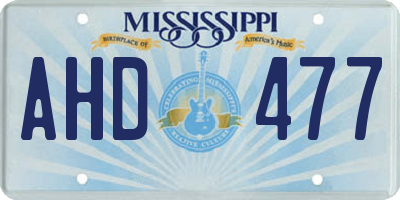MS license plate AHD477