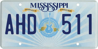 MS license plate AHD511