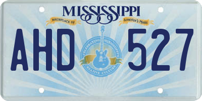MS license plate AHD527