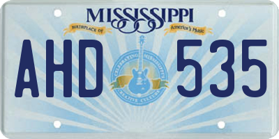MS license plate AHD535