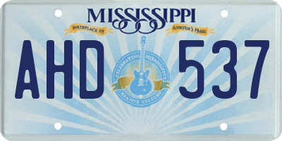 MS license plate AHD537
