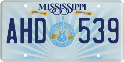 MS license plate AHD539