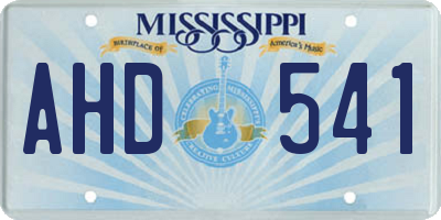 MS license plate AHD541