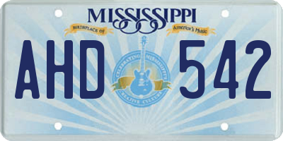 MS license plate AHD542