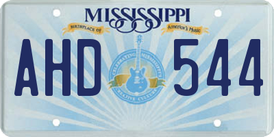 MS license plate AHD544