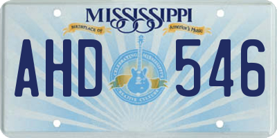 MS license plate AHD546