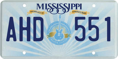 MS license plate AHD551