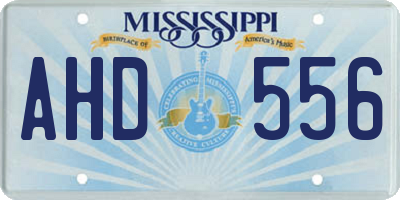 MS license plate AHD556